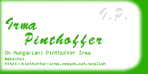 irma pinthoffer business card